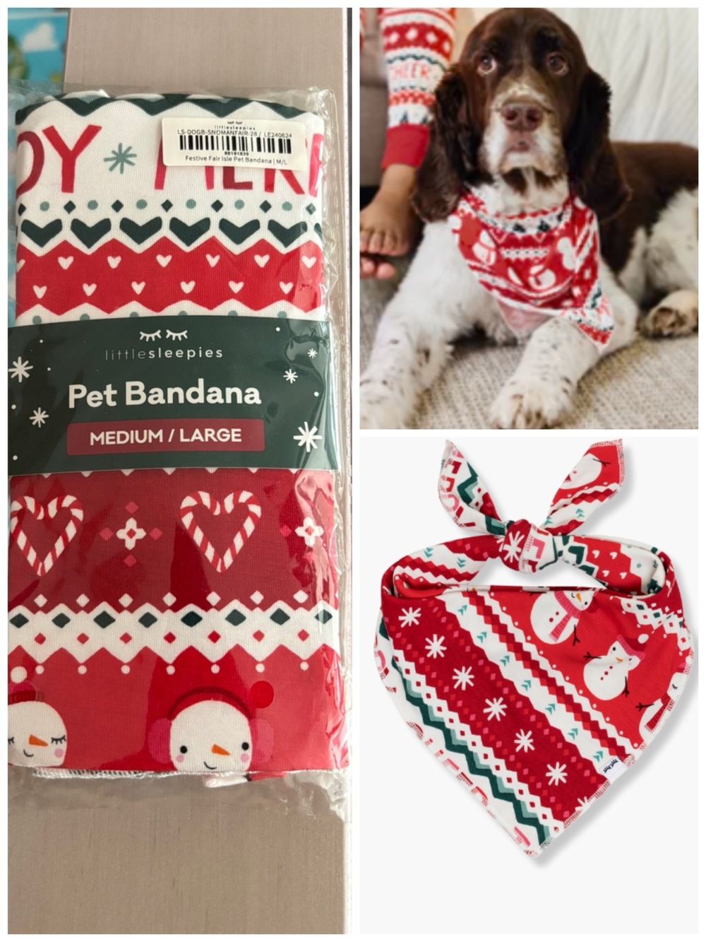 Little Sleepies Christmas Pet Bandana